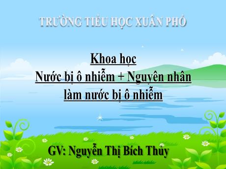 Bài giảng Khoa học Lớp 4 - Bài: Nước bị ô nhiễm. Nguyên nhân làm nước bị ô nhiễm - Nguyễn Thị Bích Thủy