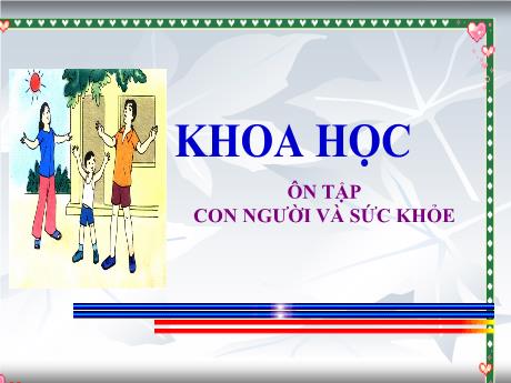 Bài giảng Khoa học Lớp 4 - Bài: Ôn tập Con người và sức khỏe