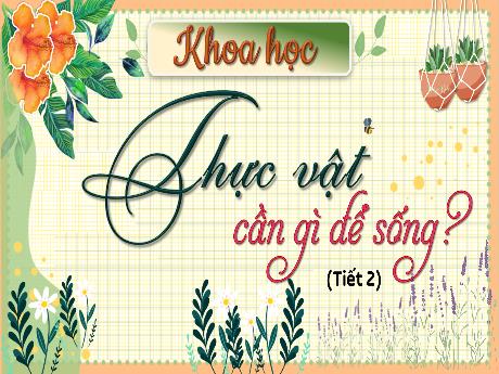 Bài giảng Khoa học Lớp 4 - Bài: Thực vật cần gì để sống (Tiết 2)
