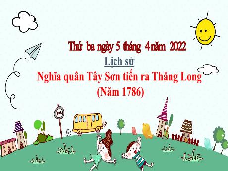 Bài giảng Lịch sử và Địa lí Lớp 4 - Bài: Nghĩa quân Tây Sơn tiến ra Thăng Long (Năm 1786)
