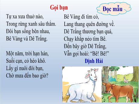 Bài giảng Tiếng Việt Lớp 2 (Đọc) Sách Kết nối tri thức - Bài 17: Gọi bạn (Tiết 1+2) - Năm học 2024-2025