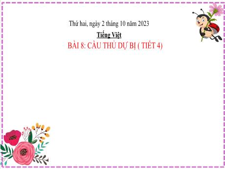 Bài giang Tiếng Việt Lớp 2 (Kết nối tri thức) - Bài 8: Cầu thủ dự bị (Tiết 4) - Năm học 2023-2024