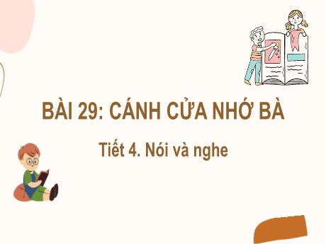 Bài giảng Tiếng Việt Lớp 2 (Nói và nghe) Sách Kết nối tri thức - Bài 29: Cánh cửa nhớ bà (Tiết 4) - Năm học 2024-2025