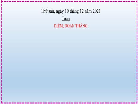 Bài giảng Toán Lớp 2 (Cánh diều) - Bài: Điểm, đoạn thẳng - Năm học 2021-2022