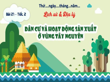 Bài giảng Lịch sử và Địa lí Lớp 4 - Bài 21: Dân cư hoạt động sản xuất ở vùng Tây Nguyên (Tiết 2)