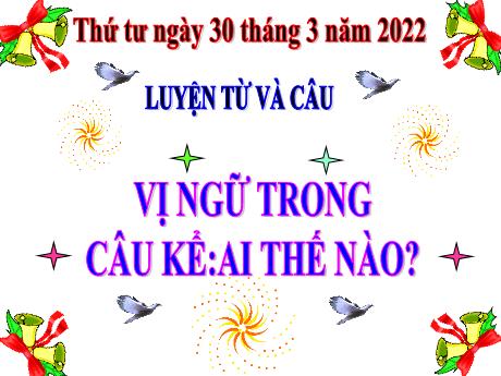 Bài giảng Tiếng Việt Lớp 4 (Luyện từ và câu) - Tuần 21, Bài: Vị ngữ trong câu kể Ai thế nào? - Năm học 2021-2022 - Nguyễn Thị Bích Thủy