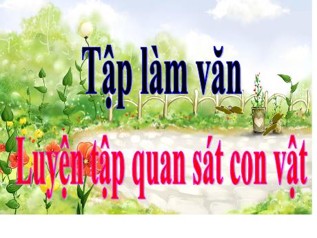 Bài giảng Tiếng Việt Lớp 4 (Tập làm văn) - Tuần 30, Bài: Luyện tập quan sát con vật - Năm học 2021-2022 - Nguyễn Thị Bích Thủy